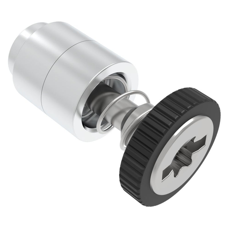 SOUTHCO Captive Screw, 6-32 Thread, Flare-in, TORX®/Slot Combination, Knurled Black Knob [52-27-21-4-000]