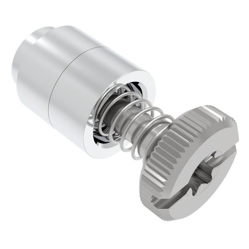 SOUTHCO Captive Screw, 6-32 Thread, Flare-in, TORX®/Slot Combination, Knurled Bright Knob [52-27-21-4]