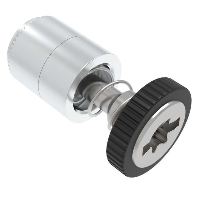SOUTHCO Captive Screw, 6-32 Thread, Press-in, TORX®/Slot Combination, Knurled Black Knob [52-27-51-4-000]