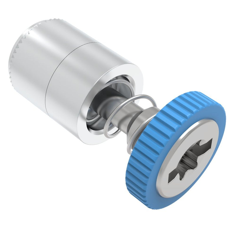 SOUTHCO Captive Screw, 6-32 Thread, Press-in, TORX®/Slot Combination, Knurled Blue Knob [52-27-51-4-008]
