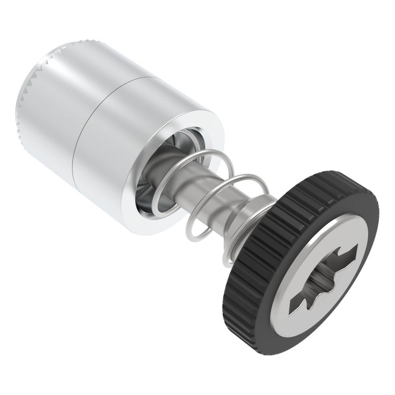 SOUTHCO Captive Screw, 6-32 Thread, Press-in, TORX®/Slot Combination, Knurled Black Knob [52-27-53-4-000]