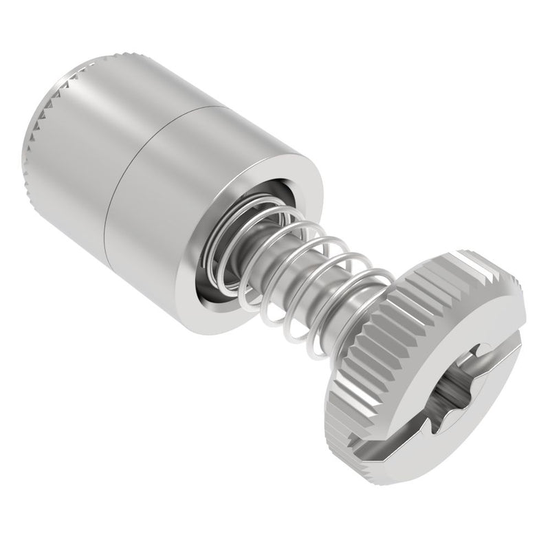 SOUTHCO Captive Screw, 6-32 Thread, Press-in, TORX®/Slot Combination, Knurled Bright Knob [52-27-53-4]
