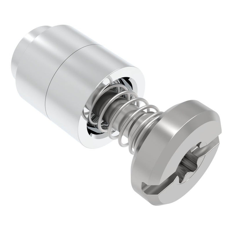 SOUTHCO Captive Screw, 6-32 Thread, Flare-in, TORX®/Slot Combination, Smooth Bright Knob [52-28-21-4]