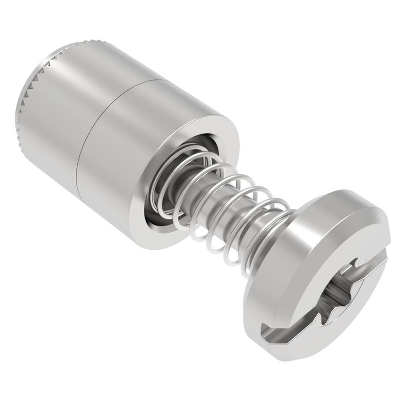 SOUTHCO Captive Screw, 6-32 Thread, Press-in, TORX®/Slot Combination, Smooth Bright Knob [52-28-53-4]