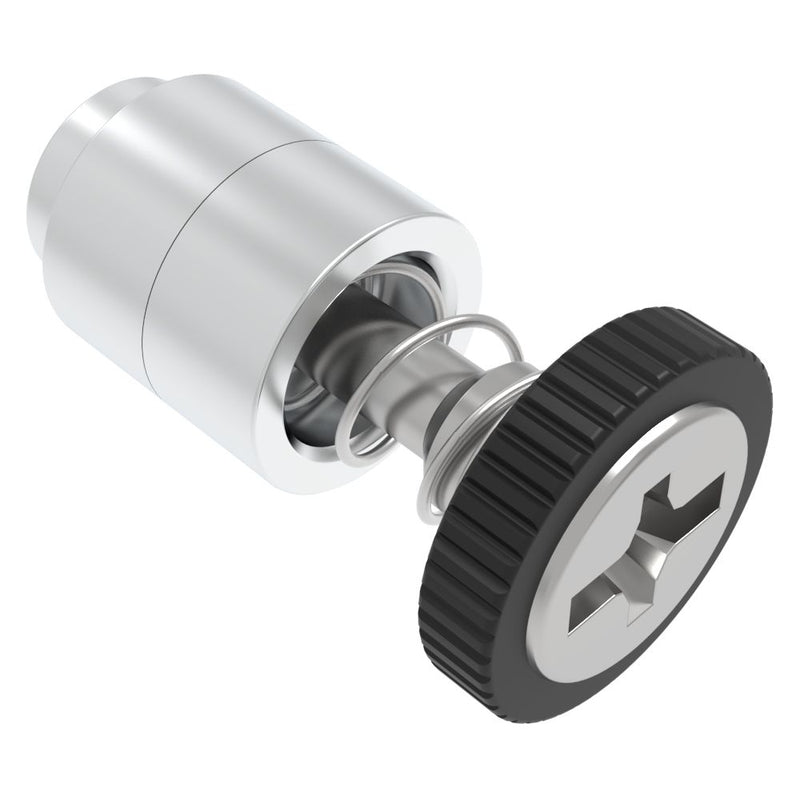 SOUTHCO Captive Screw, 6-32 Thread, Flare-in, Phillips/Slot Combination, Knurled Black Knob [52-29-21-4-000]
