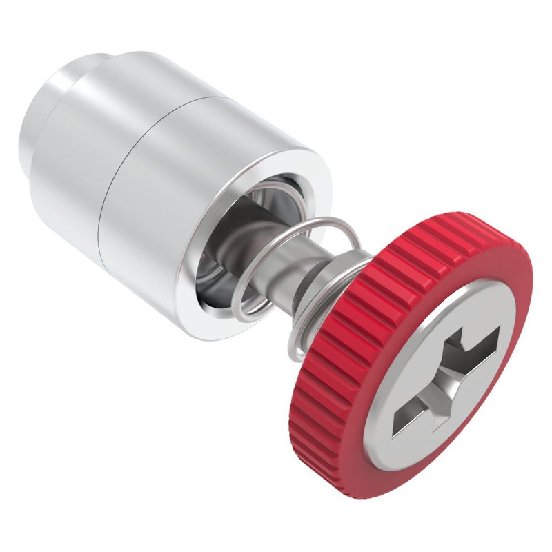 SOUTHCO Captive Screw, 6-32 Thread, Flare-in, Phillips/Slot Combination, Knurled Red Knob [52-29-21-4-013]