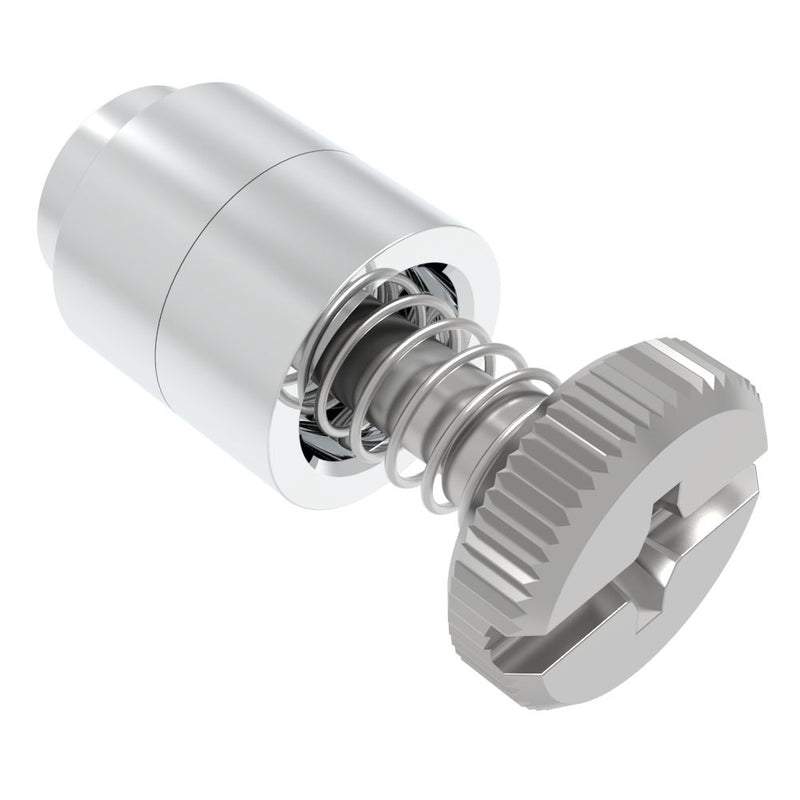 SOUTHCO Captive Screw, 6-32 Thread, Flare-in, Phillips/Slot Combination, Knurled Bright Knob [52-29-21-4]