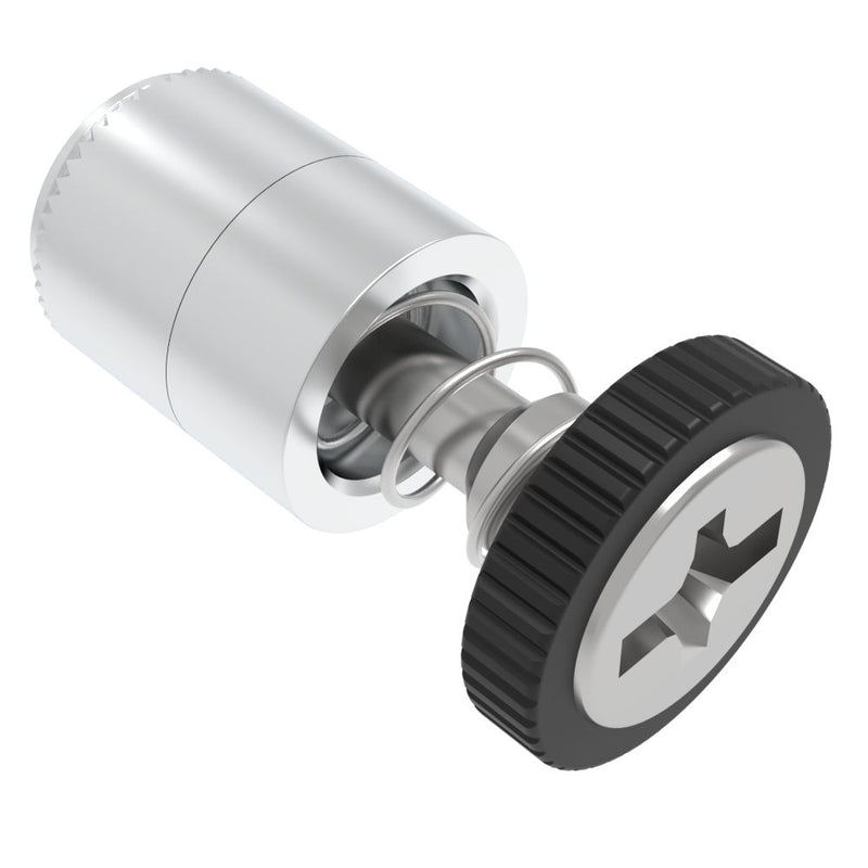 SOUTHCO Captive Screw, 6-32 Thread, Press-in, Phillips/Slot Combination, Knurled Black Knob [52-29-51-4-000]