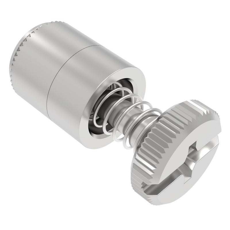 SOUTHCO Captive Screw, 6-32 Thread, Press-in, Phillips/Slot Combination, Knurled Bright Knob [52-29-51-4]