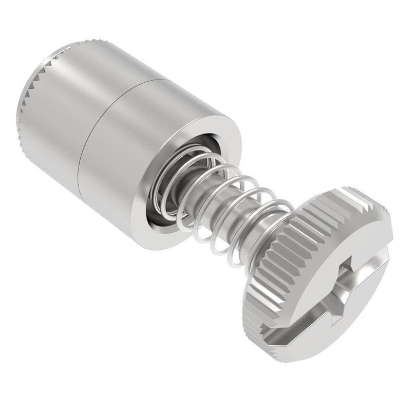 SOUTHCO Captive Screw, 6-32 Thread, Press-in, Phillips/Slot Combination, Knurled Bright Knob [52-29-53-4]