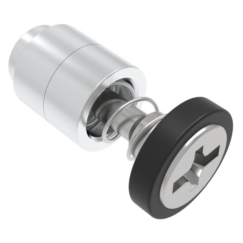 SOUTHCO Captive Screw, 6-32 Thread, Flare-in, Phillips/Slot Combination, Smooth Black Knob [52-2A-21-4-000]