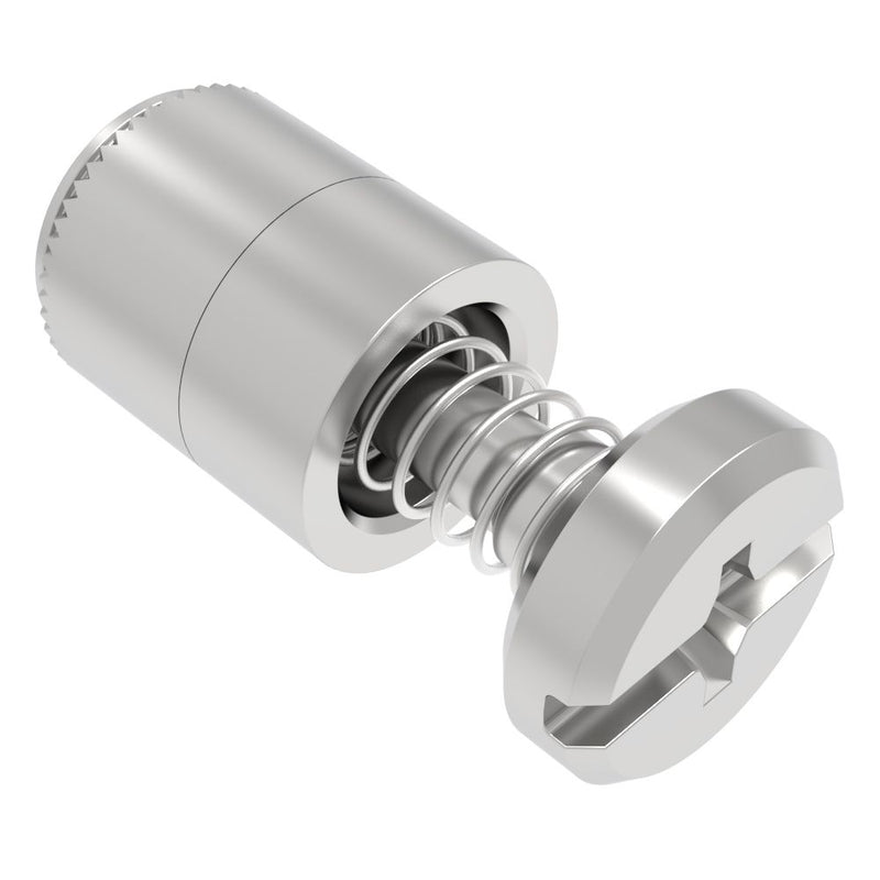 SOUTHCO Captive Screw, 6-32 Thread, Press-in, Phillips/Slot Combination, Smooth Bright Knob [52-2A-51-4]