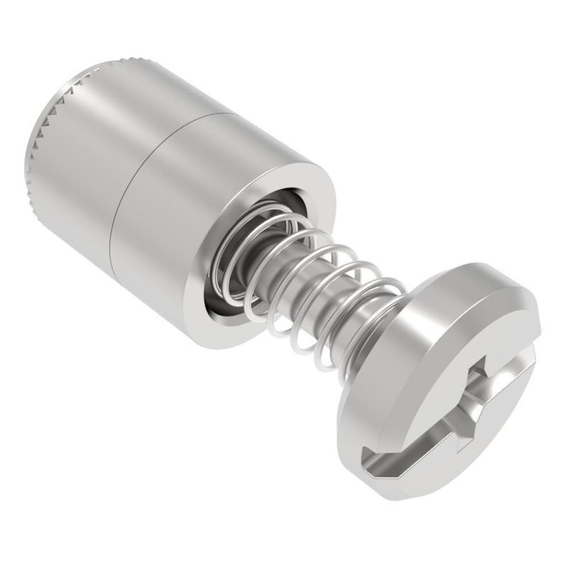 SOUTHCO Captive Screw, 6-32 Thread, Press-in, Phillips/Slot Combination, Smooth Bright Knob [52-2A-53-4]