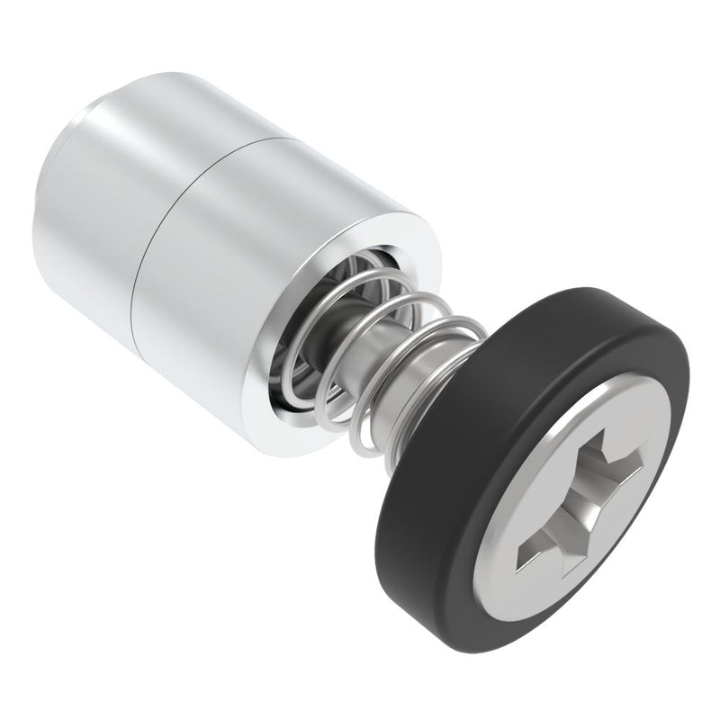 SOUTHCO Captive Screw, M3 X 0.5, Flare-in, Phillips Recess, Smooth Black Knob [52-33-11-4-000]