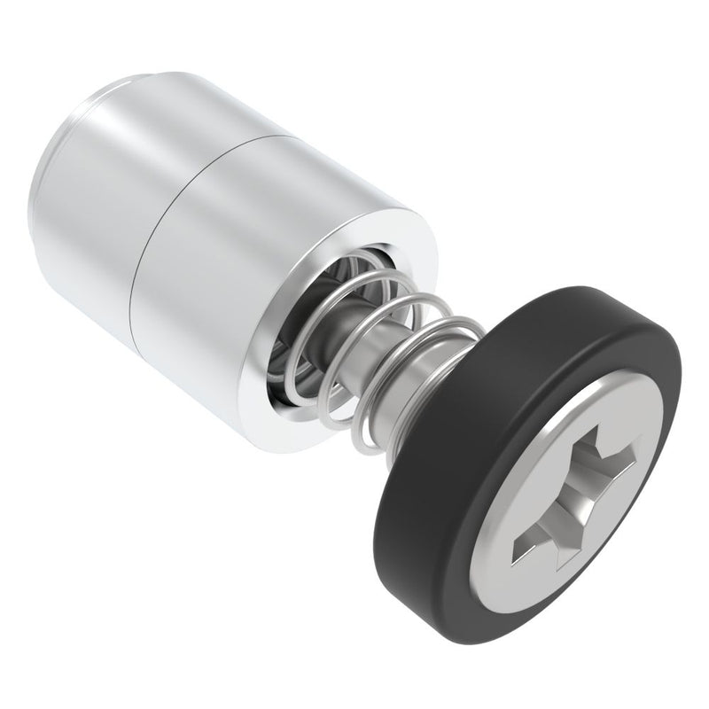 SOUTHCO Captive Screw, M3 X 0.5, Press-in, Phillips Recess, Smooth Black Knob [52-33-51-4-000]