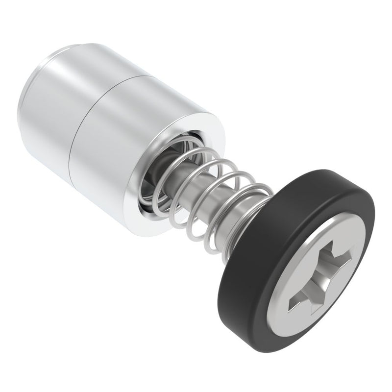 SOUTHCO Captive Screw, M3 X 0.5, Press-in, Phillips Recess, Smooth Black Knob [52-33-53-4-000]