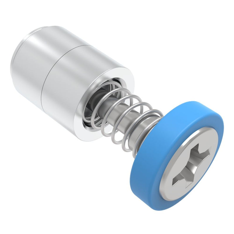 SOUTHCO Captive Screw, M3 X 0.5, Press-in, Phillips Recess, Smooth Blue Knob [52-33-53-4-008]