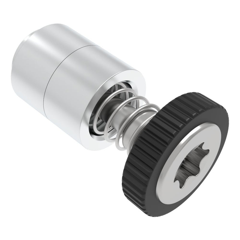 SOUTHCO Captive Screw, M3 X 0.5, Flare-in, TORX®, Knurled Black Knob [52-35-11-4-000]