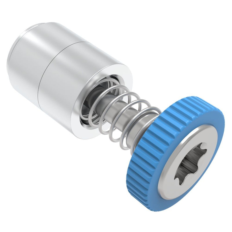 SOUTHCO Captive Screw, M3 X 0.5, Press-in, TORX®, Knurled Blue Knob [52-35-53-4-008]