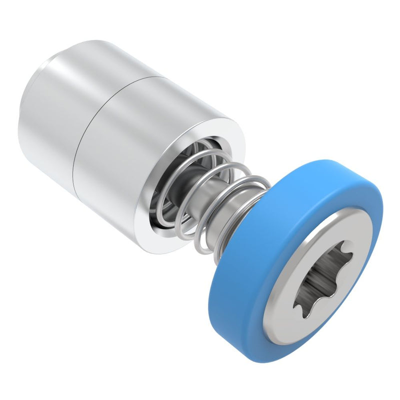 SOUTHCO Captive Screw, M3 X 0.5, Flare-in, TORX®, Smooth Blue Knob [52-36-11-4-008]
