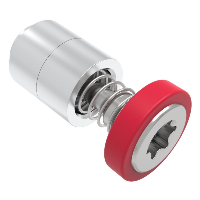 SOUTHCO Captive Screw, M3 X 0.5, Flare-in, TORX®, Smooth Red Knob [52-36-11-4-013]