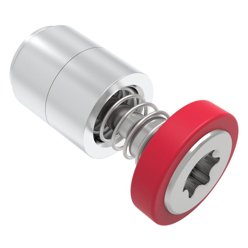 SOUTHCO Captive Screw, M3 X 0.5, Press-in, TORX®, Smooth Red Knob [52-36-51-4-013]