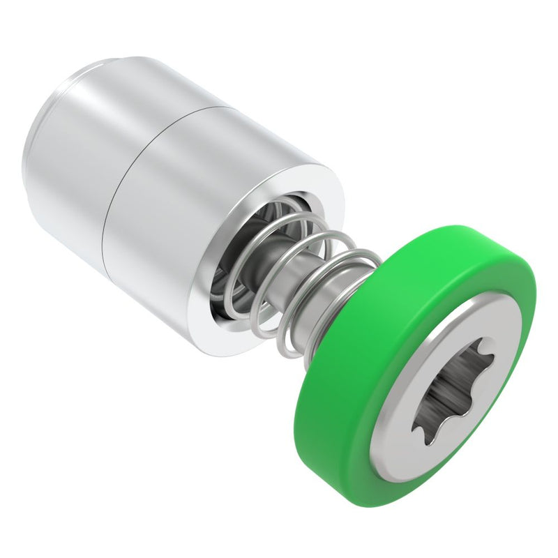 SOUTHCO Captive Screw, M3 X 0.5, Press-in, TORX®, Smooth Green Knob [52-36-51-4-014]