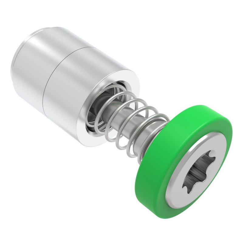 SOUTHCO Captive Screw, M3 X 0.5, Press-in, TORX®, Smooth Green Knob [52-36-53-4-014]