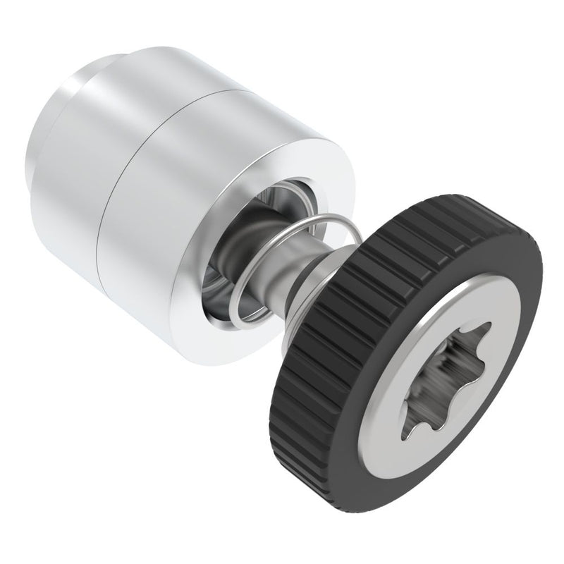 SOUTHCO Captive Screw, M4 X 0.7, Flare-in, TORX®, Knurled Black Knob [52-45-21-4-000]