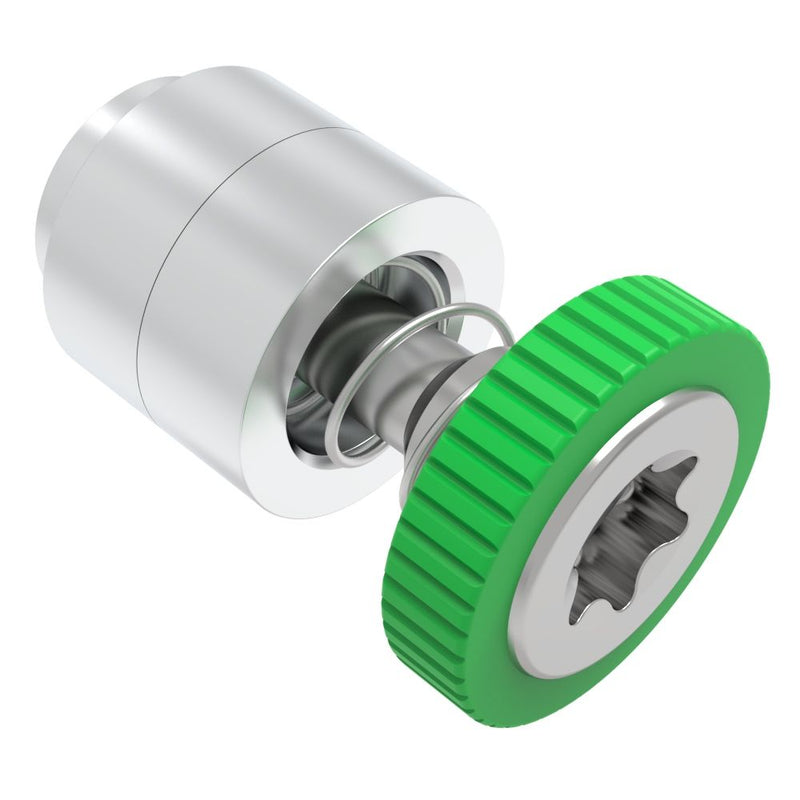 SOUTHCO Captive Screw, M4 X 0.7, Flare-in, TORX®, Knurled Green Knob [52-45-21-4-014]