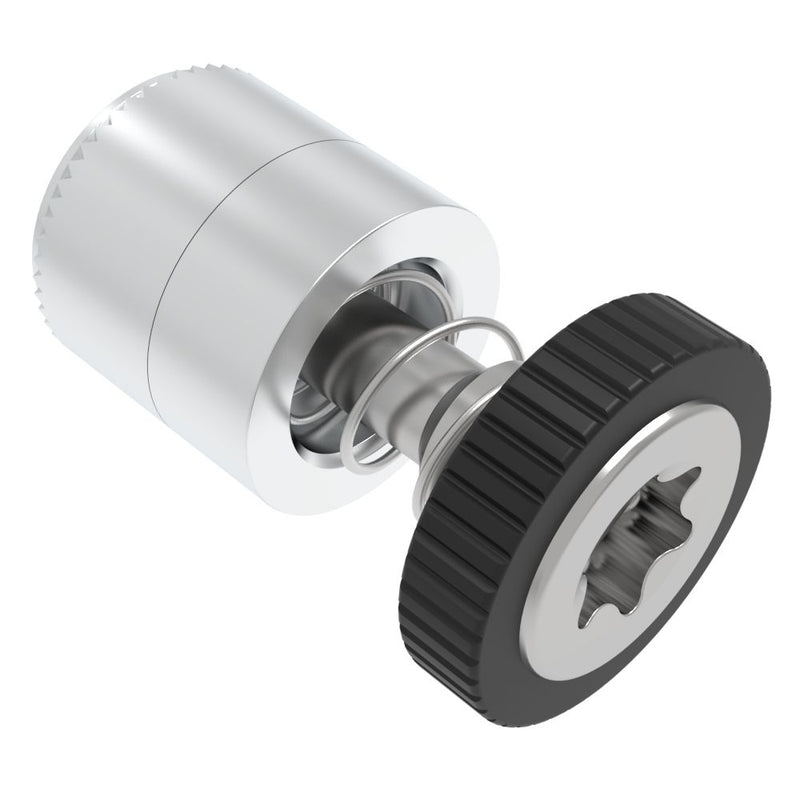 SOUTHCO Captive Screw, M4 X 0.7, Press-in, TORX®, Knurled Black Knob [52-45-51-4-000]