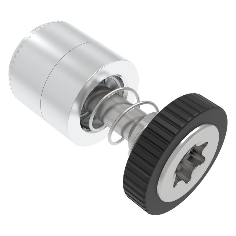 SOUTHCO Captive Screw, M4 X 0.7, Press-in, TORX®, Knurled Black Knob [52-45-53-4-000]