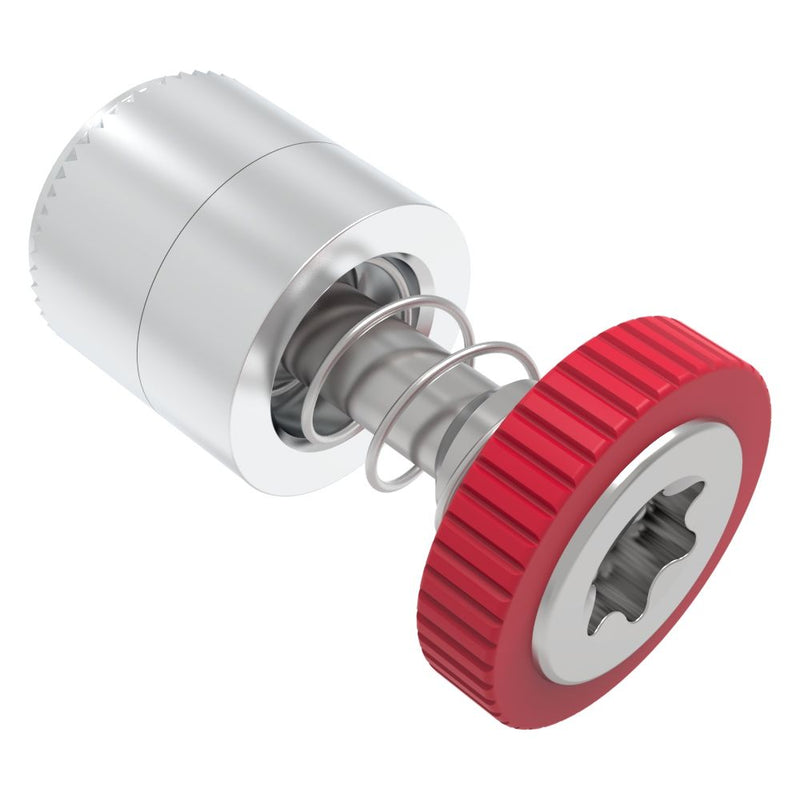 SOUTHCO Captive Screw, M4 X 0.7, Press-in, TORX®, Knurled Red Knob [52-45-53-4-013]