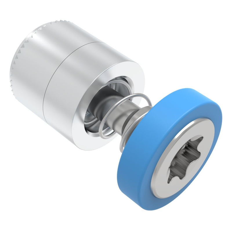 SOUTHCO Captive Screw, M4 X 0.7, Press-in, TORX®, Smooth Blue Knob [52-46-51-4-008]