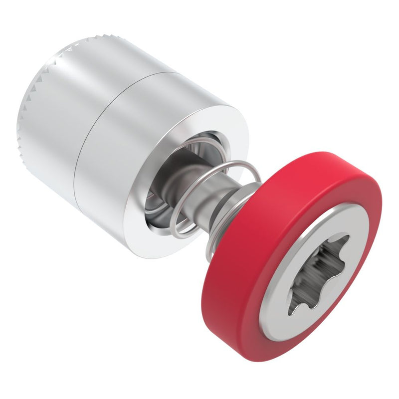 SOUTHCO Captive Screw, M4 X 0.7, Press-in, TORX®, Smooth Red Knob [52-46-51-4-013]