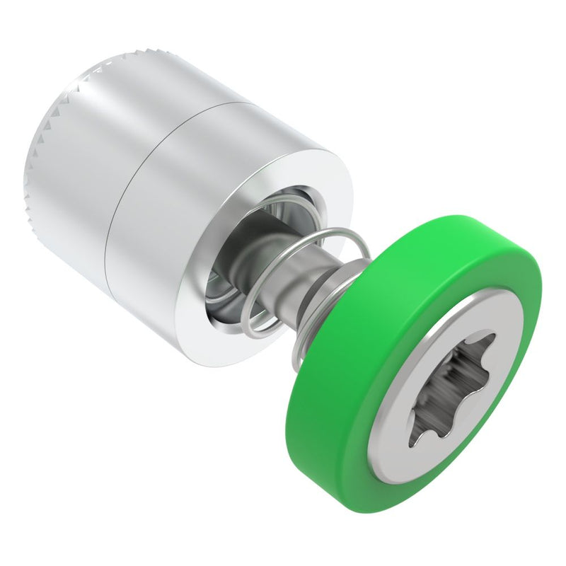 SOUTHCO Captive Screw, M4 X 0.7, Press-in, TORX®, Smooth Green Knob [52-46-51-4-014]