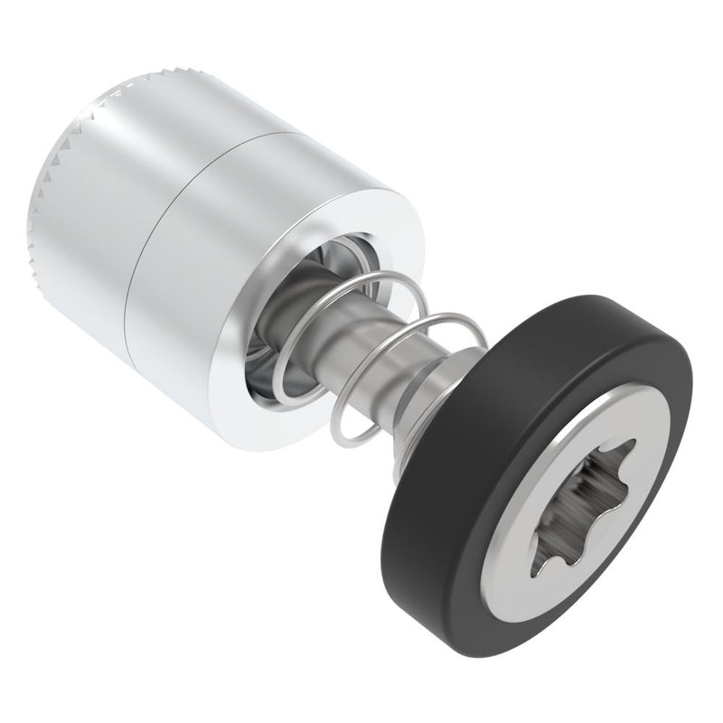 SOUTHCO Captive Screw, M4 X 0.7, Press-in, TORX®, Smooth Black Knob [52-46-53-4-000]