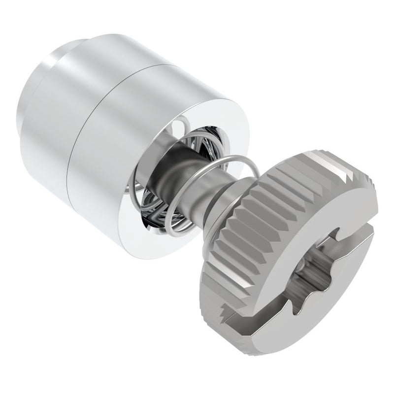 SOUTHCO Captive Screw, M4 X 0.7, Flare-in, TORX®/Slot Combination, Knurled Bright Knob [52-47-21-4]