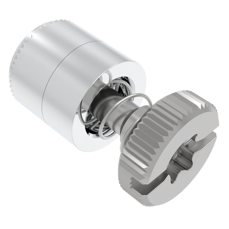 SOUTHCO Captive Screw, M4 X 0.7, Press-in, TORX®/Slot Combination, Knurled Bright Knob [52-47-51-4]