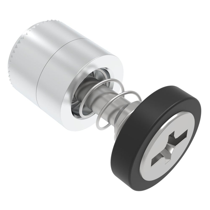 SOUTHCO Captive Screw, M4 X 0.7, Press-in, Phillips/Slot Combination, Smooth Black Knob [52-4A-53-4-000]