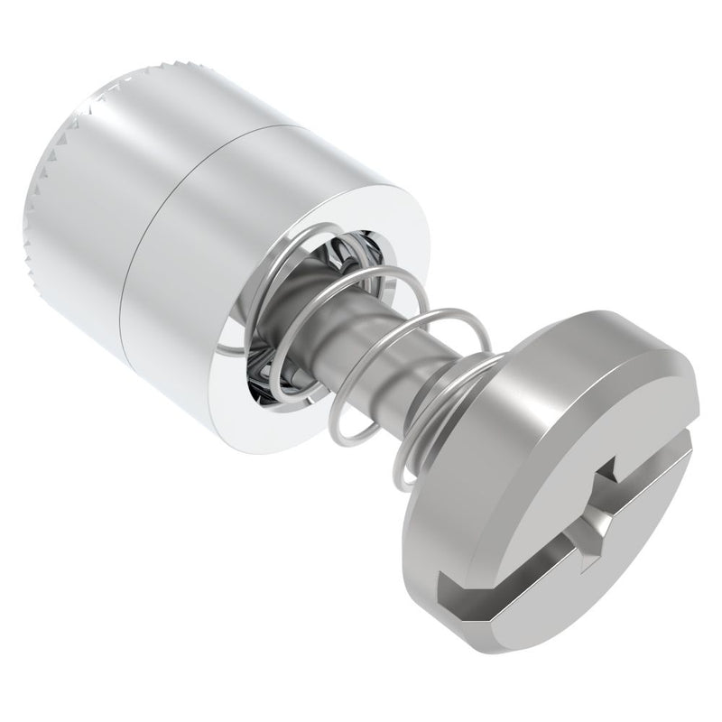 SOUTHCO Captive Screw, M4 X 0.7, Press-in, Phillips/Slot Combination, Smooth Bright Knob [52-4A-53-4]