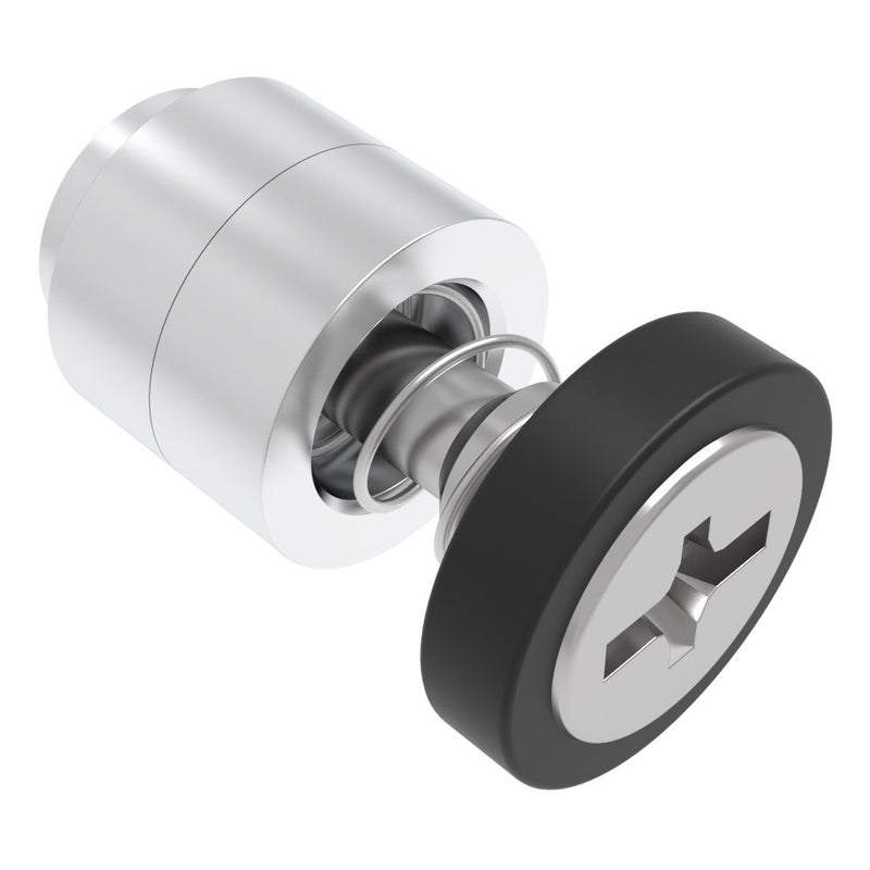 SOUTHCO Captive Screw, M4 X 0.7, Flare-in, Phillips/Slot Combination, Smooth Black Knob [52-4A-21-4-000]