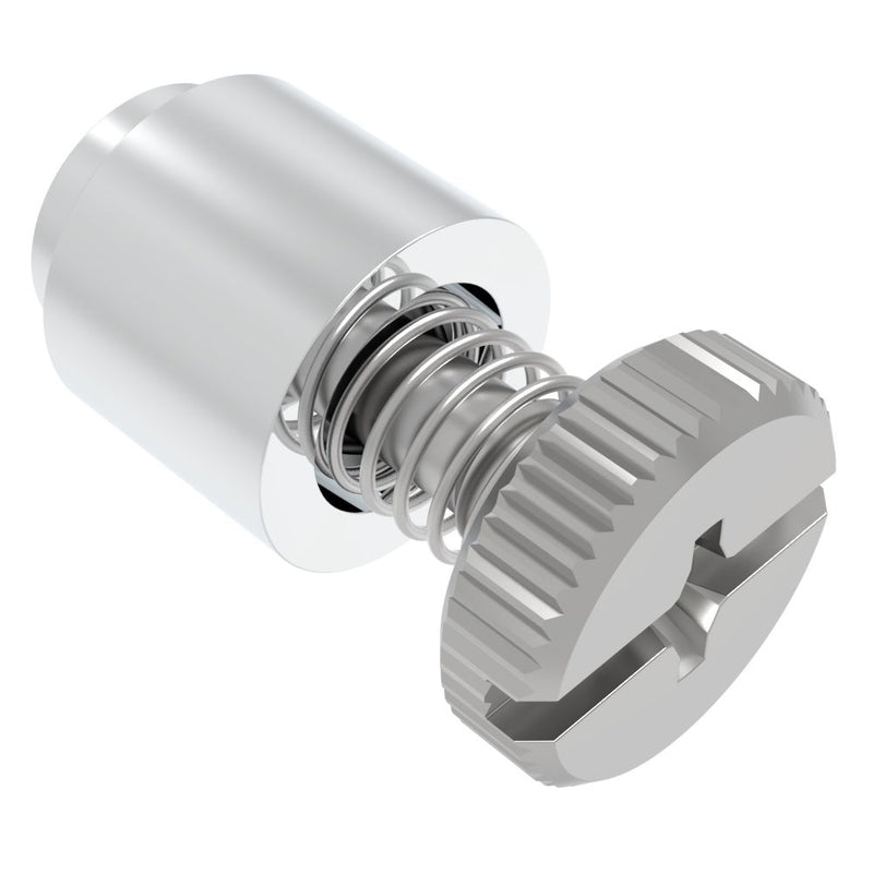 SOUTHCO Captive Screw, M4 X 0.7 Thread, Flare-in, Phillips/Slot Combination, Knurled Bright Knob [52-99-399-006]