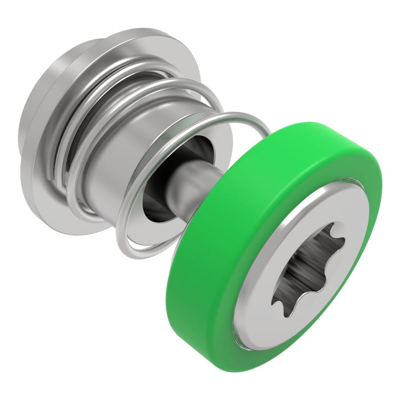 SOUTHCO Captive Screw, M3 X 0.5 Thread, Surface Mount Technology, TORX®, Smooth Green Knob [52-SM-A3211-N014-R]