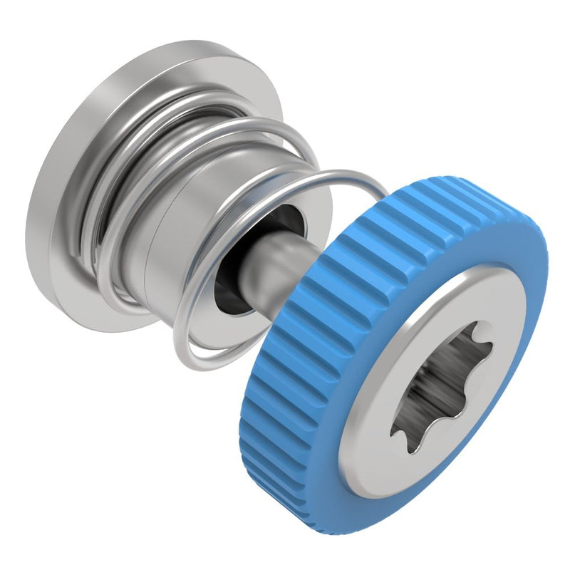 SOUTHCO Captive Screw, 4-40 Thread, Press-in, TORX®, Knurled Blue Knob [52-A15-51-4-008]