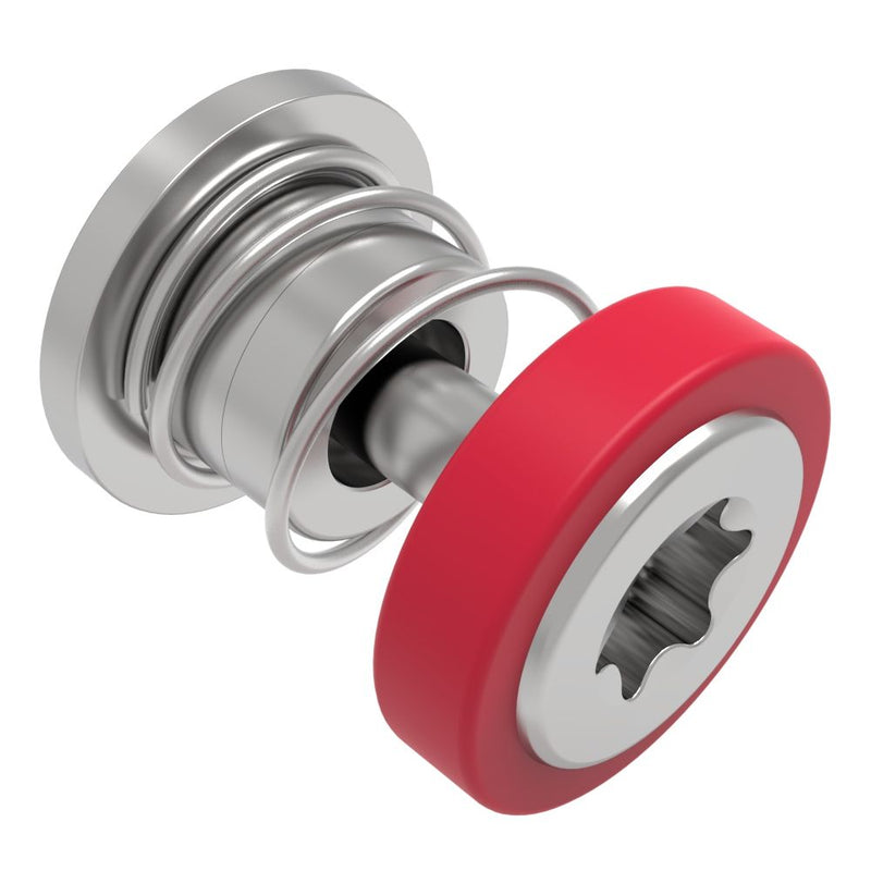 SOUTHCO Captive Screw, 4-40 Thread, Press-in, TORX®, Smooth Red Knob [52-A16-51-4-013]