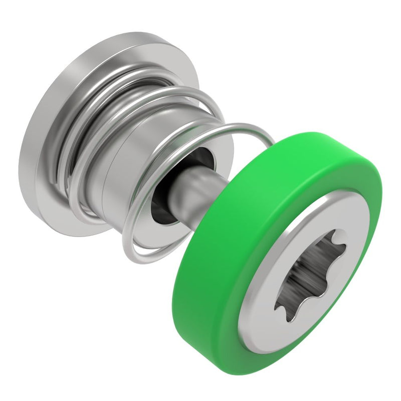SOUTHCO Captive Screw, 4-40 Thread, Press-in, TORX®, Smooth Green Knob [52-A16-51-4-014]
