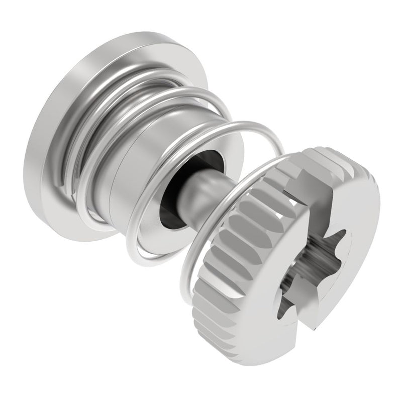 SOUTHCO Captive Screw, 4-40 Thread, Press-in, NULL, Knurled Bright Knob [52-A17-51-4]