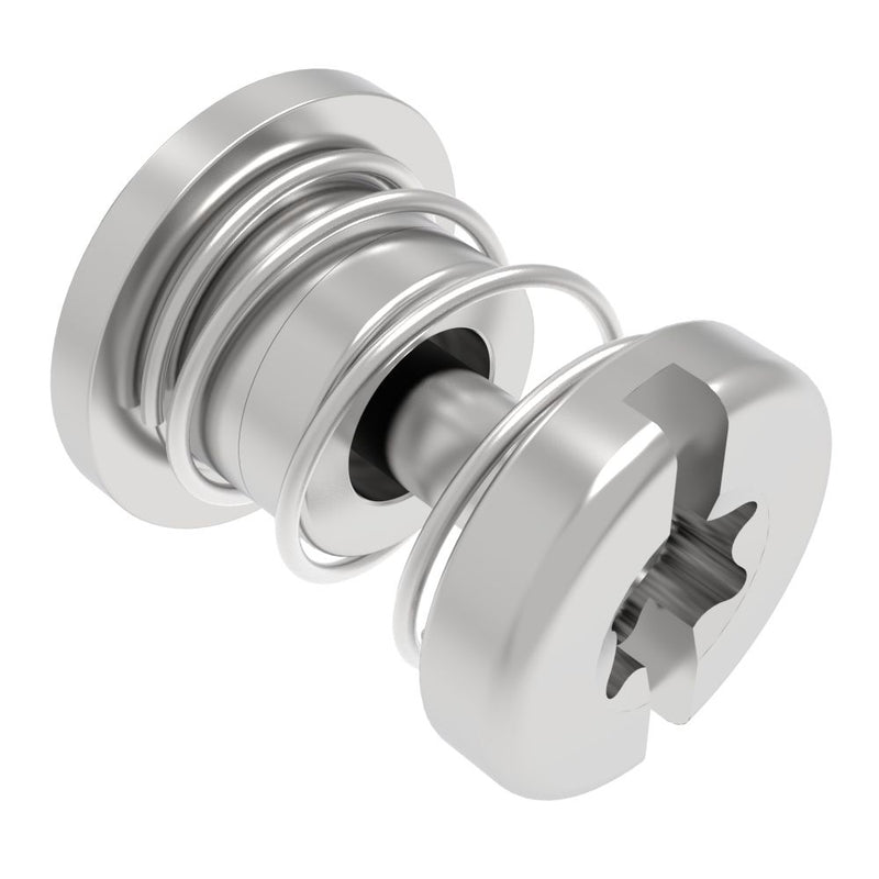 SOUTHCO Captive Screw, 4-40 Thread, Press-in, TORX®/Slot Combination, Smooth Bright Knob [52-A18-51-4]