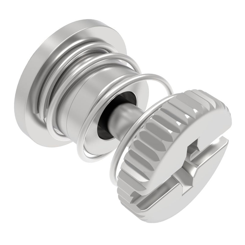 SOUTHCO Captive Screw, 4-40 Thread, Press-in, Phillips/Slot Combination, Knurled Bright Knob [52-A19-51-4]